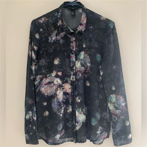 h&m black floral blouse|h&m india website.